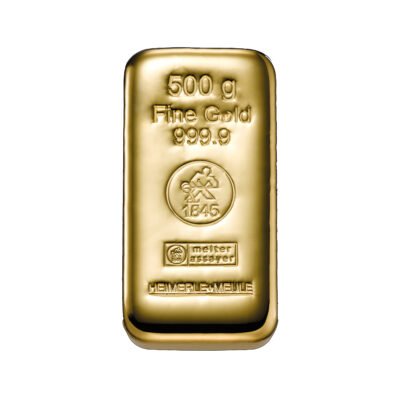 Goldbarren 500 g – Heimerle + Meule geprägt ( 999,9 Feingold)