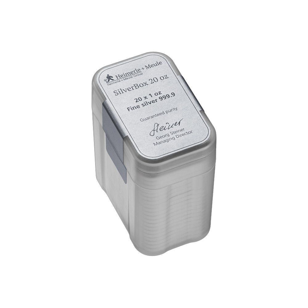 20 x 1 Unze Silberbarren Heimerle + Meule (SilverBox)(999 Fein)(31.1g)