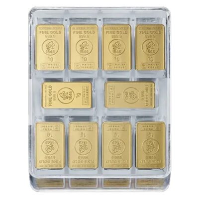 250 x 1 g Goldbarren Heimerle + Meule UnityBox (Large)(999,9 Feingold)